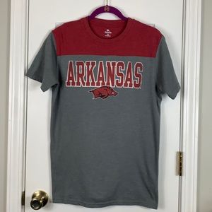 KA Knights grey and burgundy short sleeved Arkansas men’s tee shirt size Med.